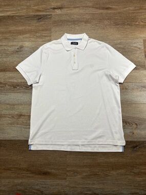 Chaps White Men's Large Polo with Subtle Logo